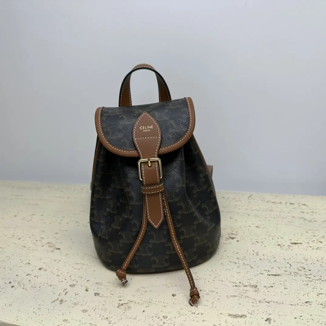 Triomphe 牛皮 FOLCO CANVAS标志印花和 雙肩包 实用雙肩款