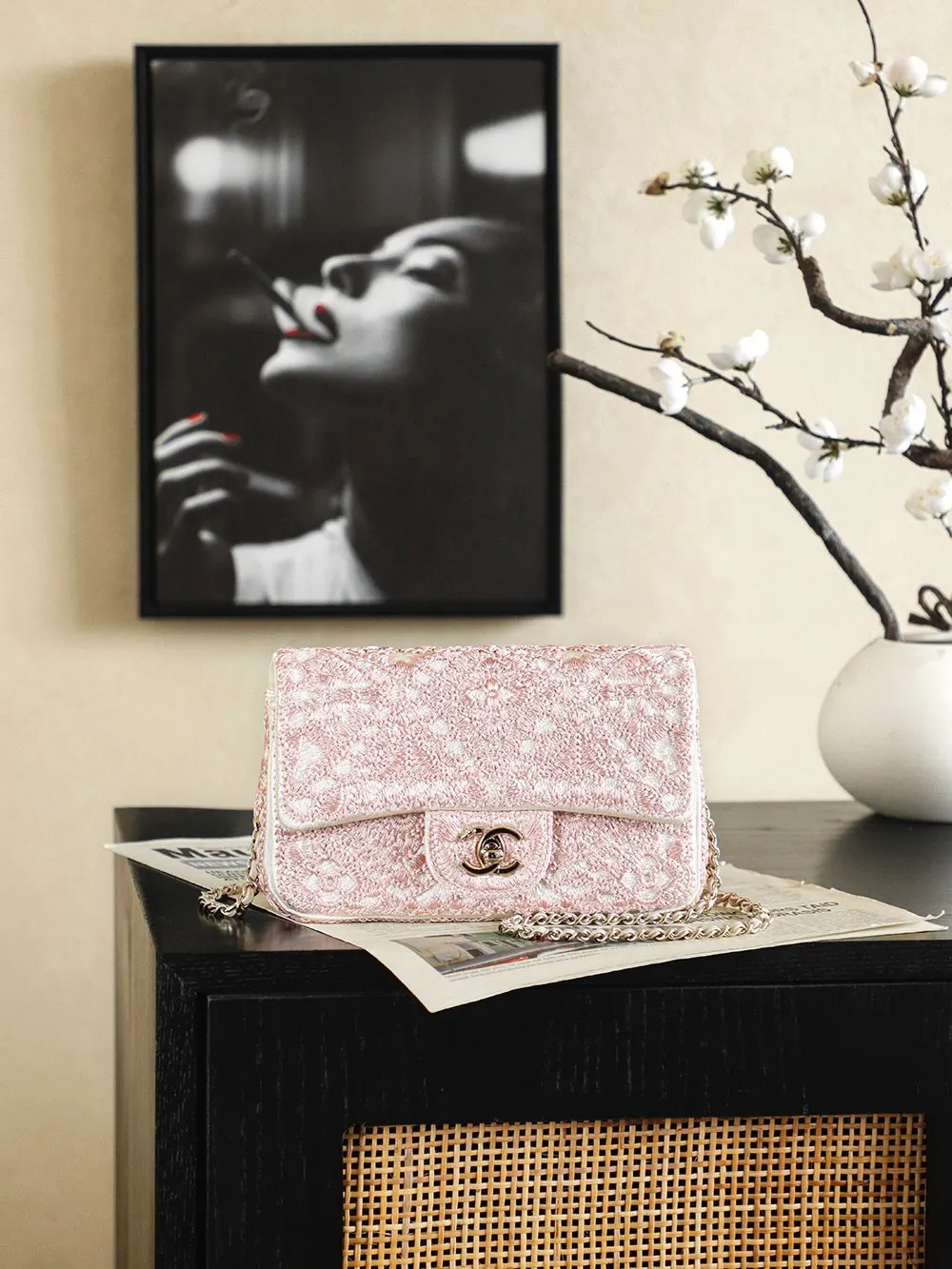 CHANEL 粉色 手提包 通勤手提款