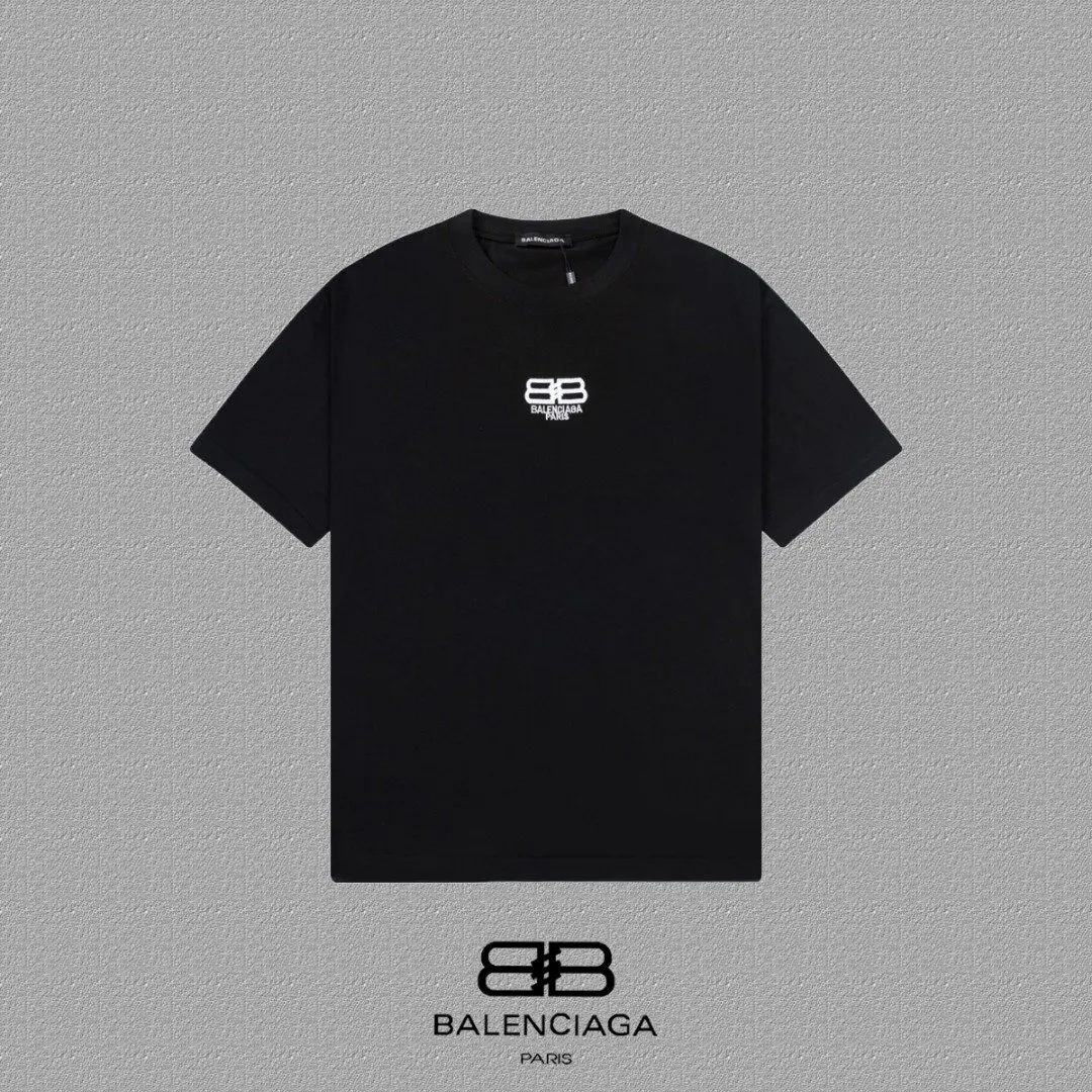 Balenciaga Black Logo Short Sleeve T-Shirt Street Casual