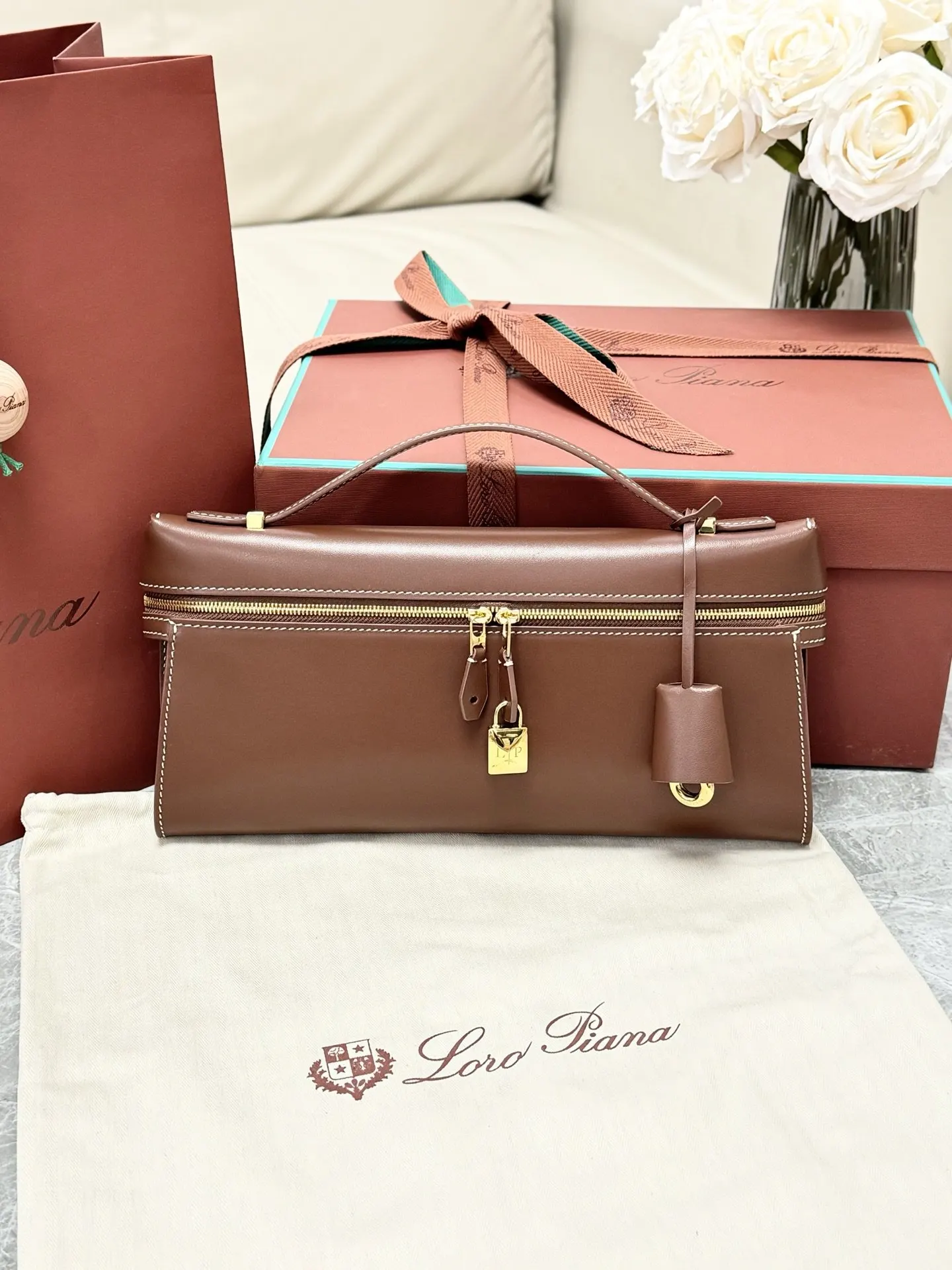 Brown Clutch Bag Leather