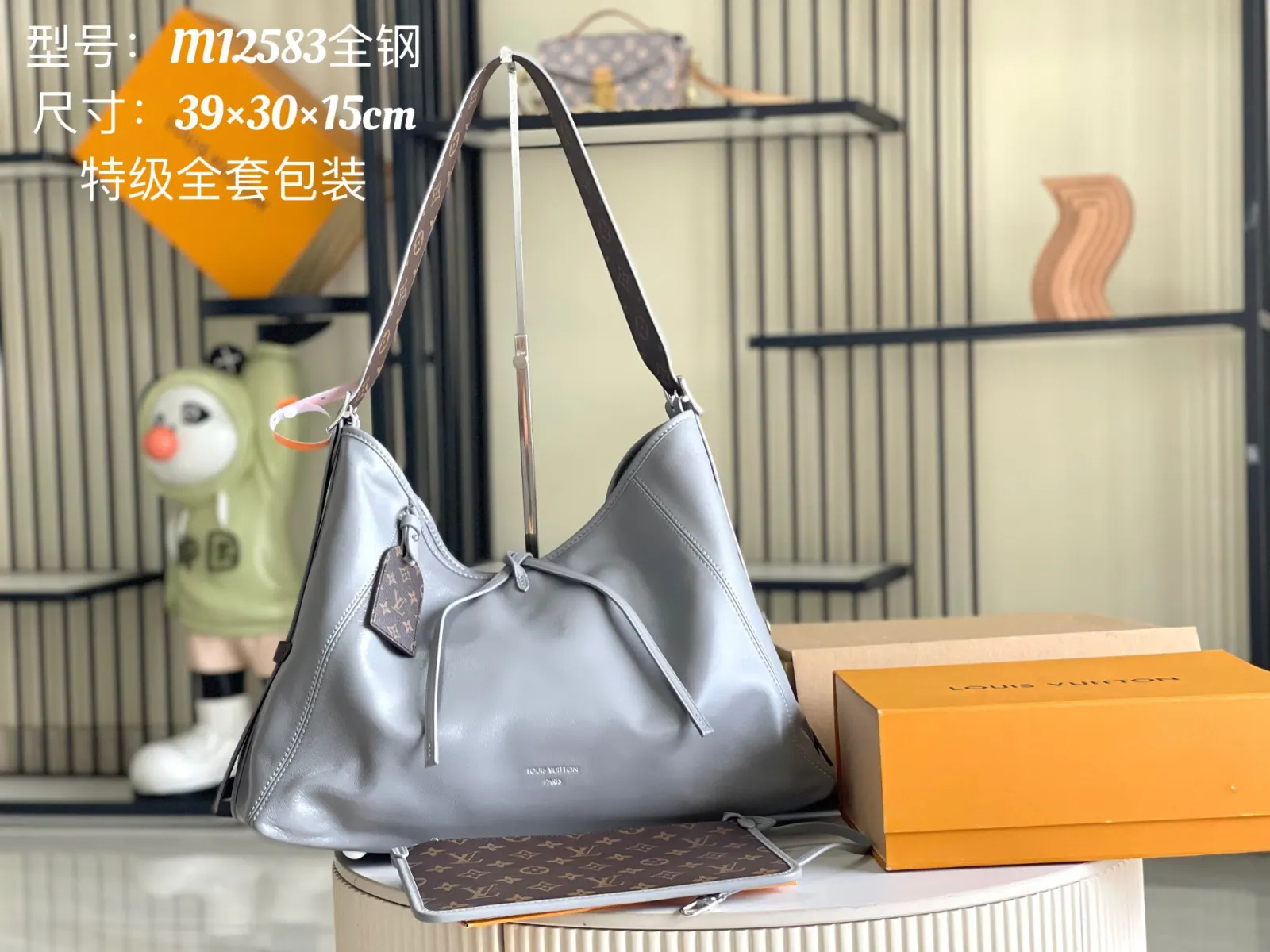 灰色 全钢五金 灰色 动态 腋下包 复古腋下背款