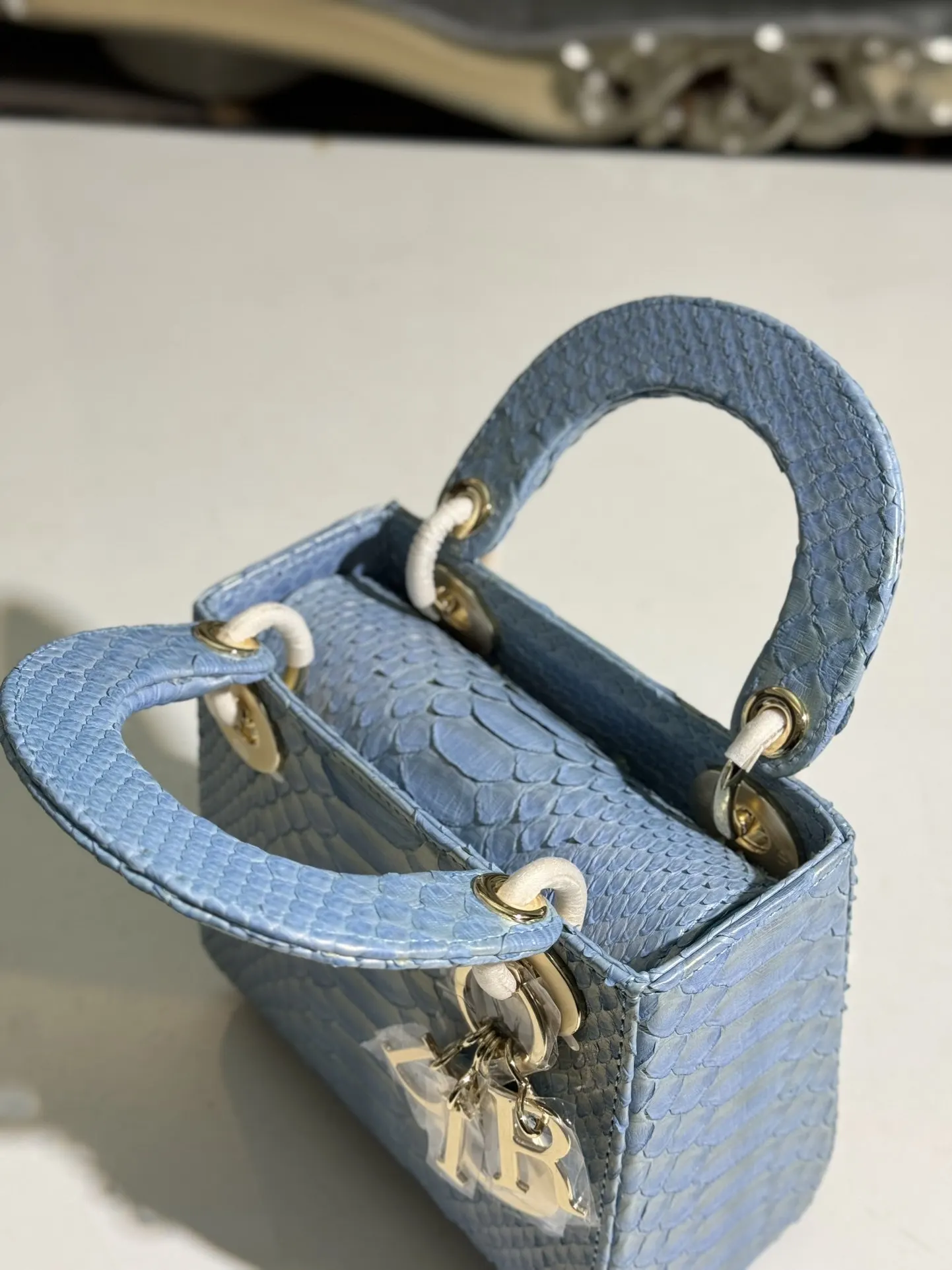 mini 进口蟒蛇皮 内 鹿皮 两条肩带 三格戴 單肩包 日常單肩背款