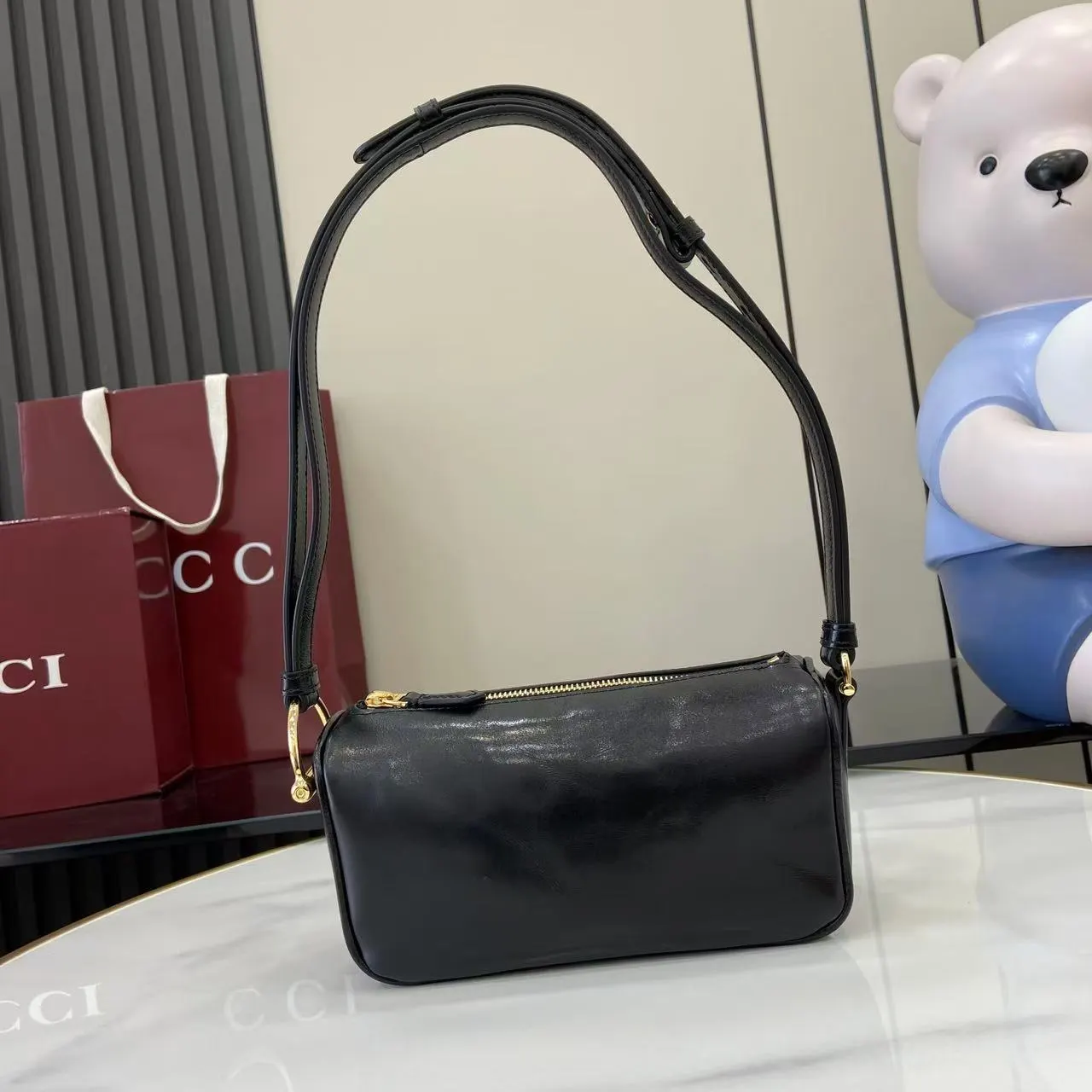 Gucci Horsebit 1955 老花馬銜扣肩揹包 單肩斜挎款
