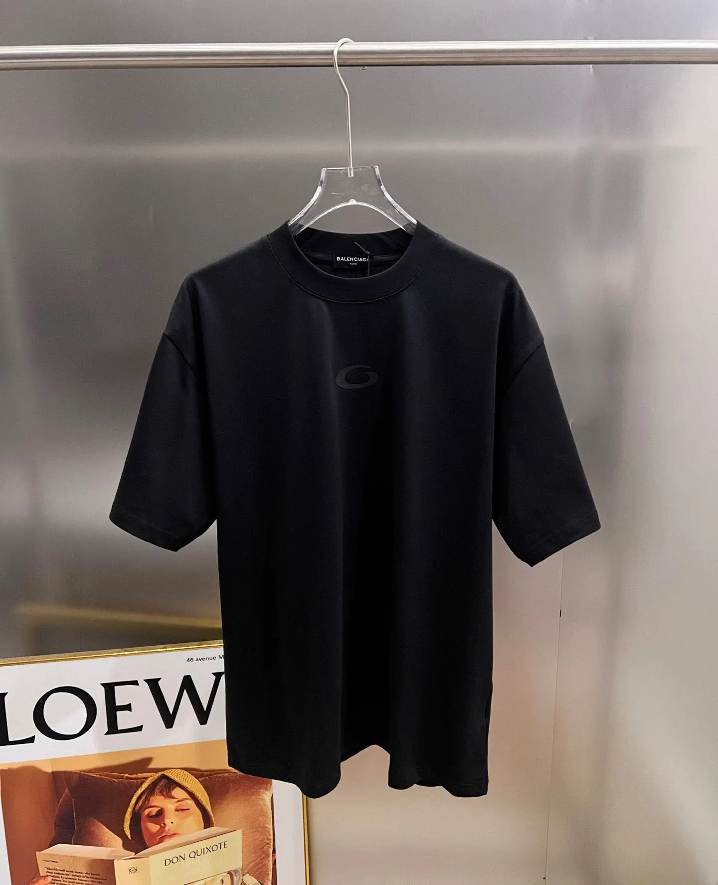 Balenciaga 黑色 純棉 Logo 短袖T恤 宽松休閒款