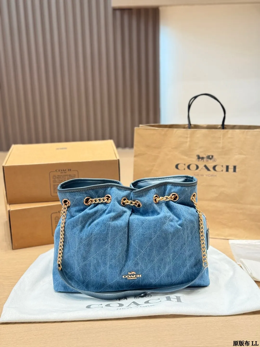 Coach 蓝色 粉色 托特包 大容量托特款