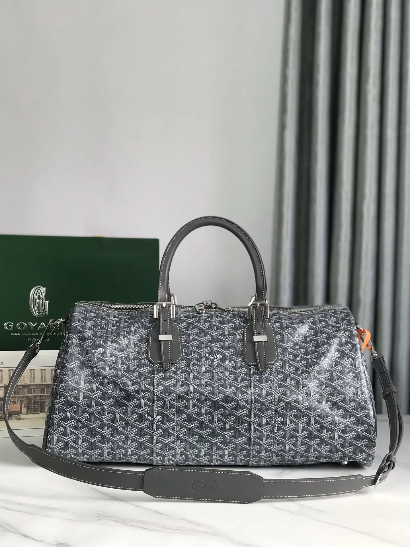 Goyard 深藍 酒紅 小牛皮 旅行袋 大容量旅行款
