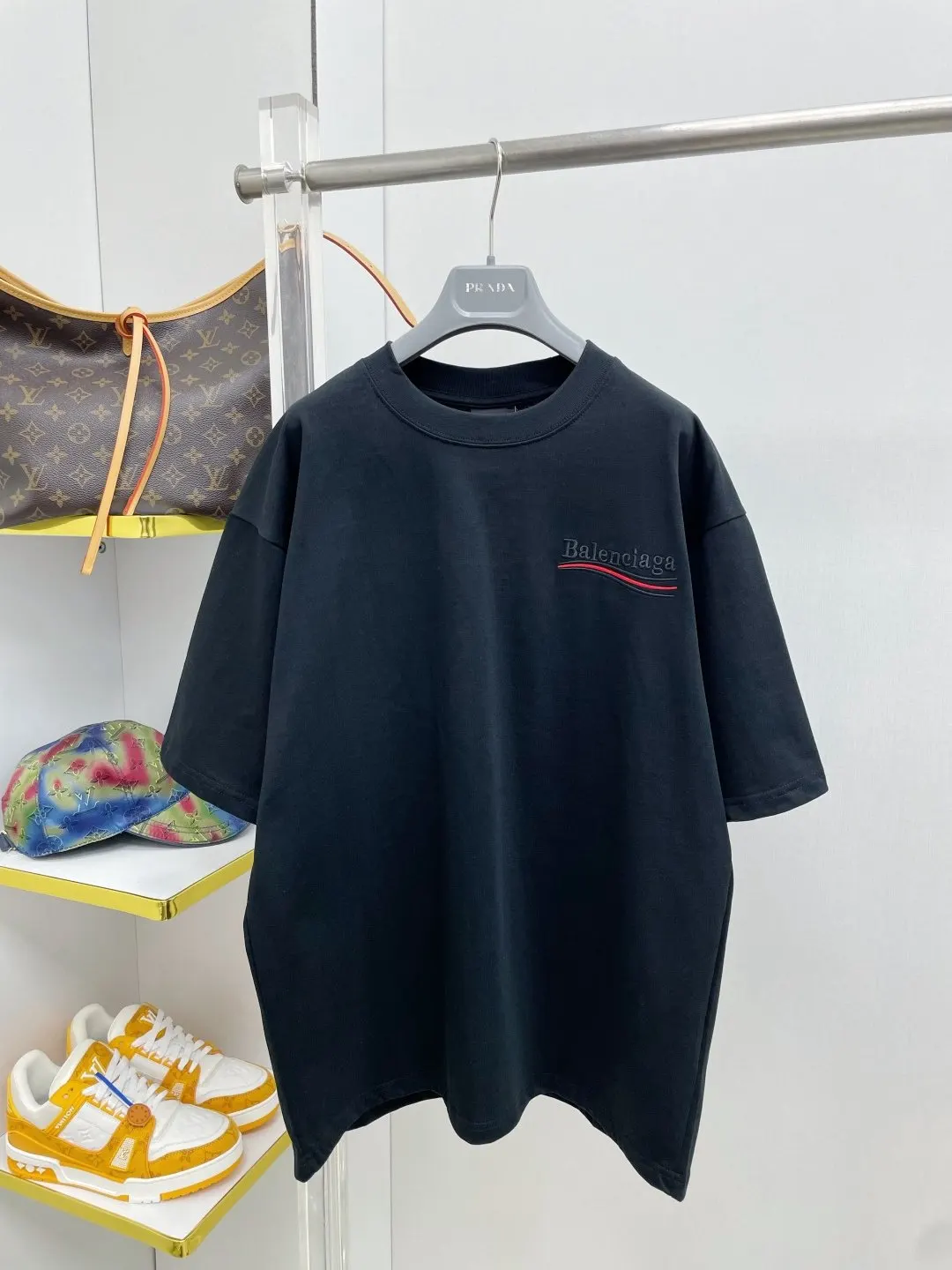 Balenciaga 26SS Logo Letter Short Sleeve T-Shirt Street Casual