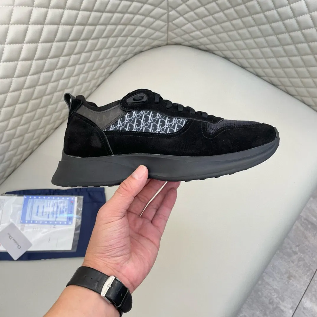 Dior B25 黑色牛皮休閒鞋 低幫款