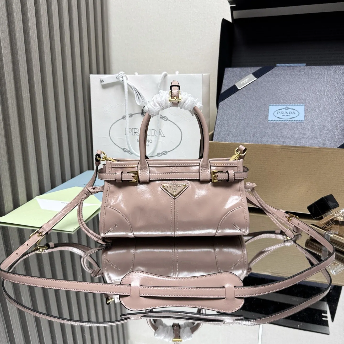 Dior Lady Dior 酒紅色手提斜背包 漆皮款