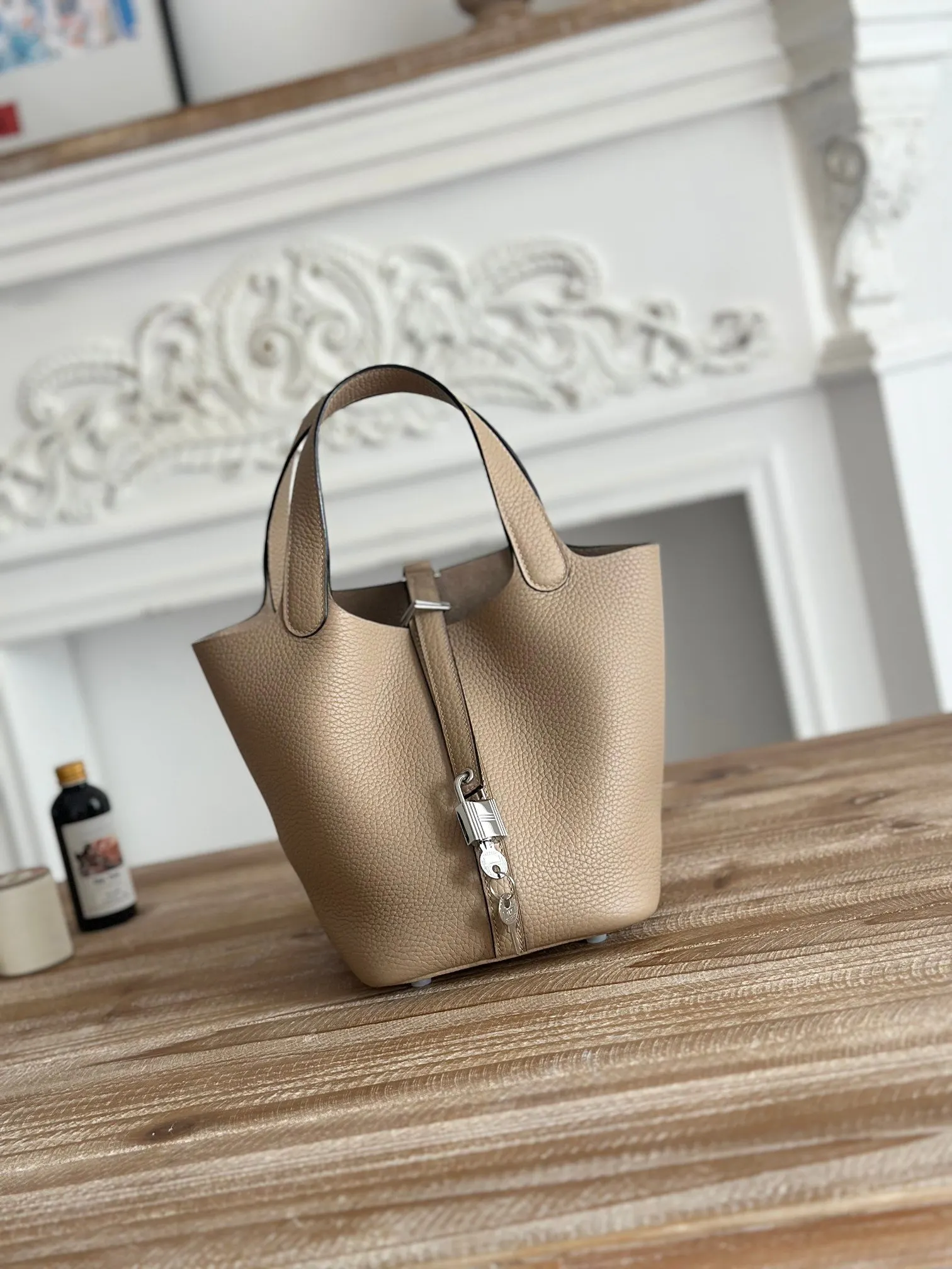 Hermes Picotin 班鸠灰 牛皮 水桶包 18cm 經典款