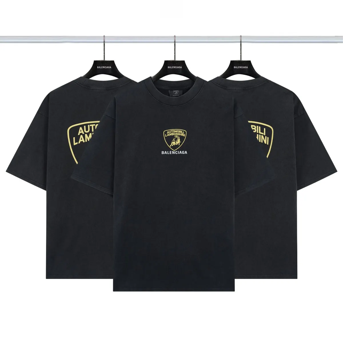 Balenciaga Black Short Sleeve T-Shirt Street Casual