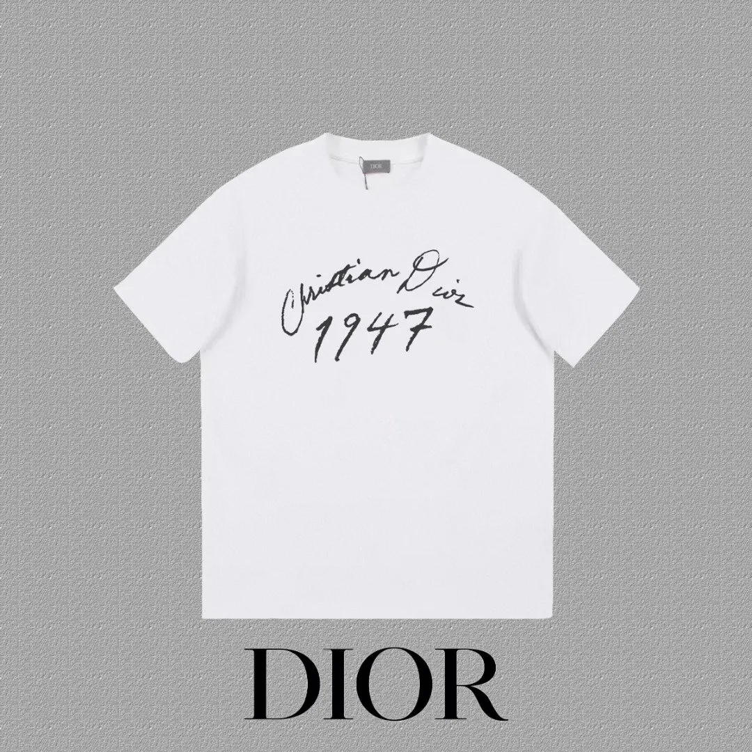 Dior 黑色小标短袖T恤 簡約通勤款