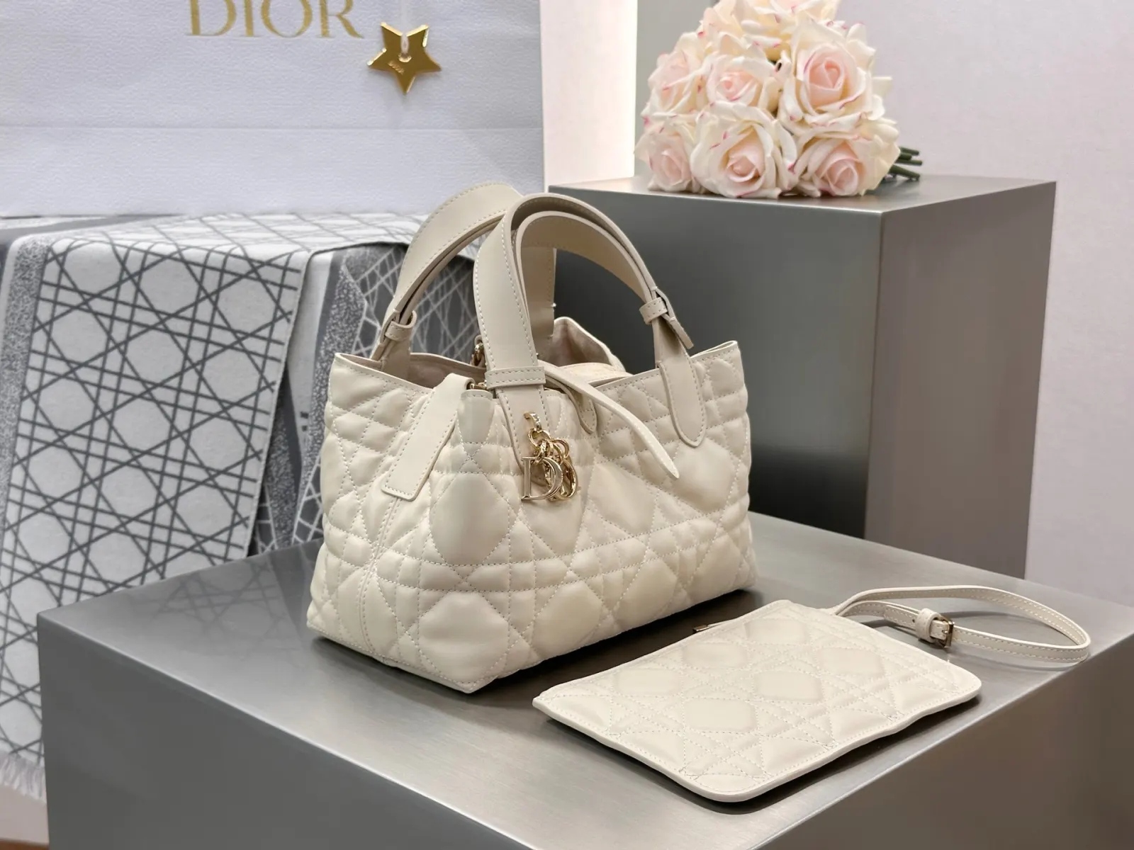 Beige Shoulder Bag Leather