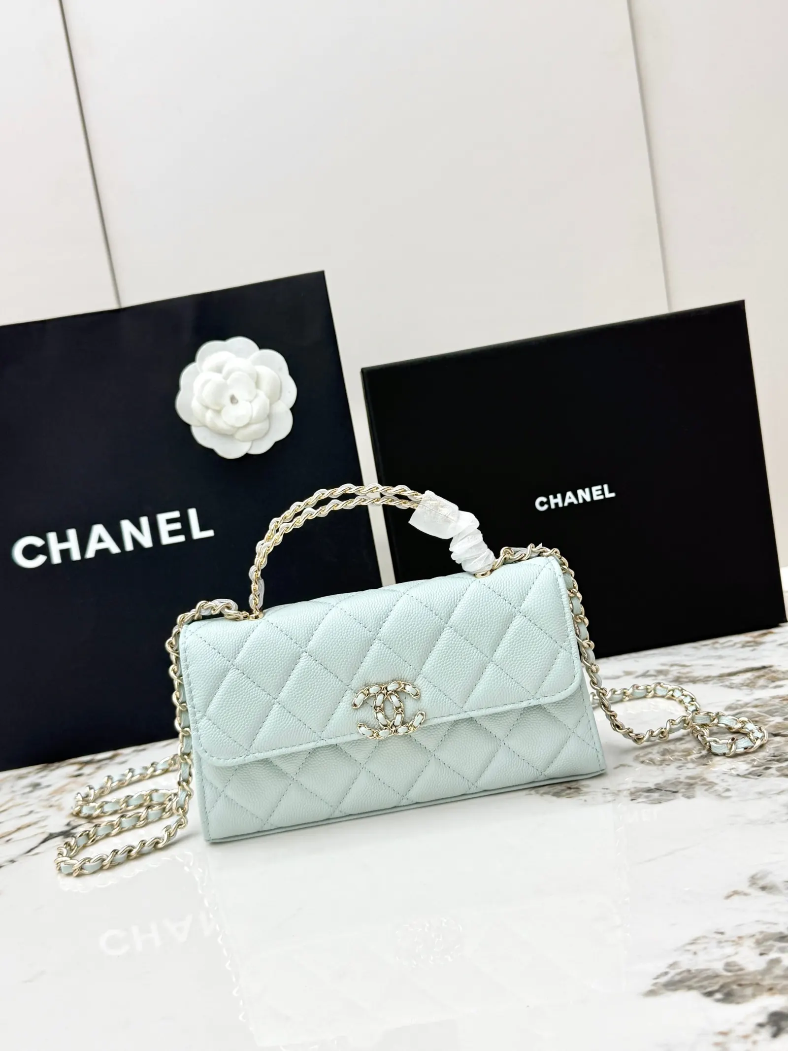 CHANEL Caviar Cowhide Kelly Handle Bag, Hand Crossbody