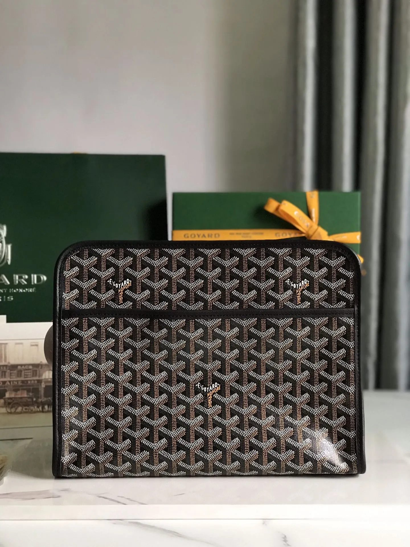 Goyard 黃色 牛皮 手拿包 精致手拿款