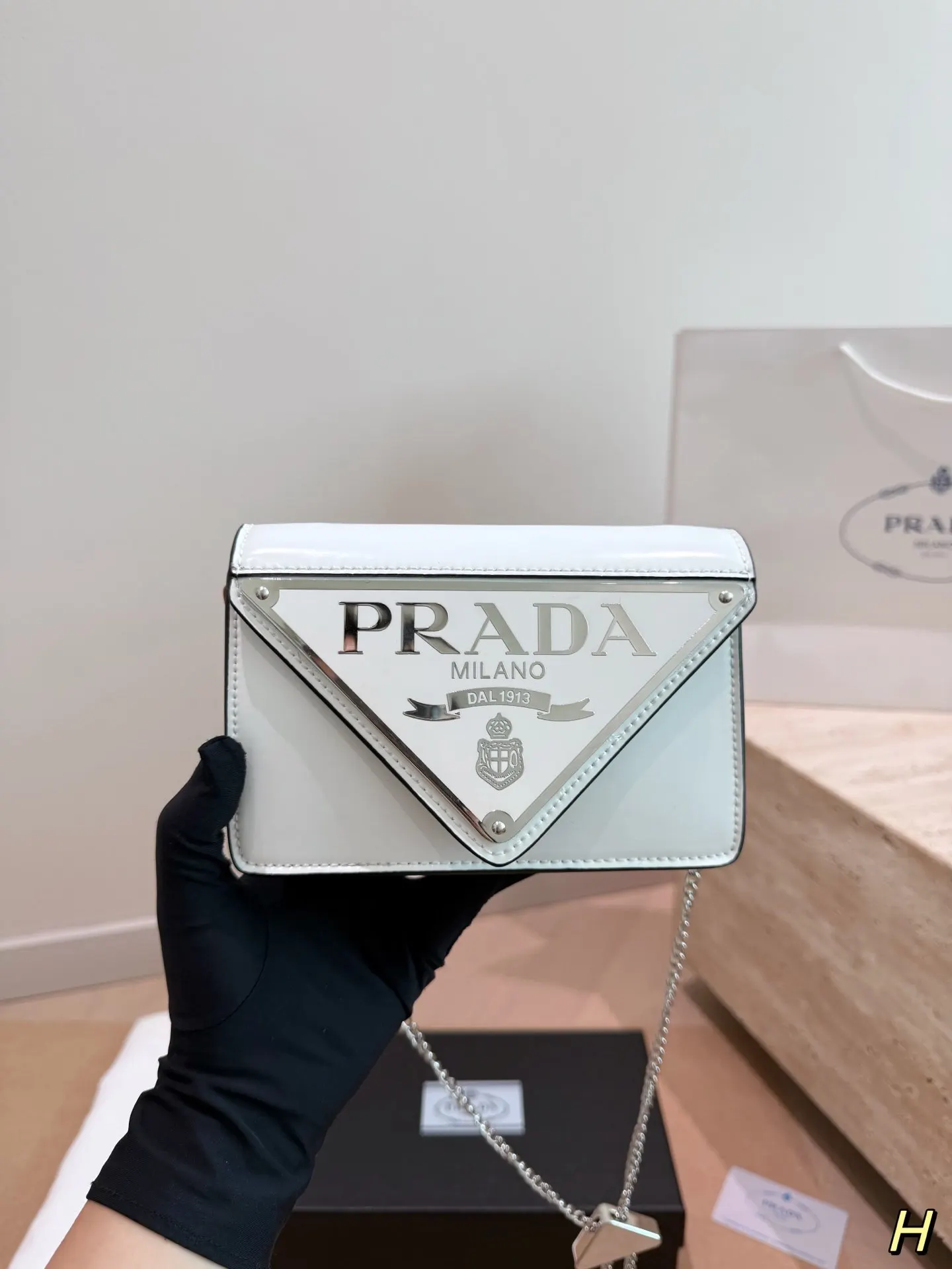 Prada White Hobo Shoulder Bag Vintage