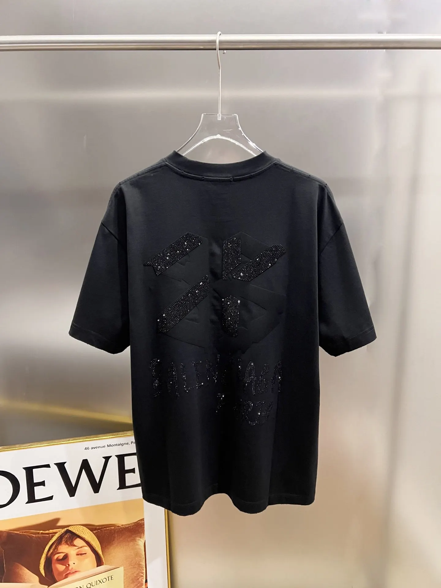 Balenciaga Black Logo Short Sleeve T-Shirt Loose Casual