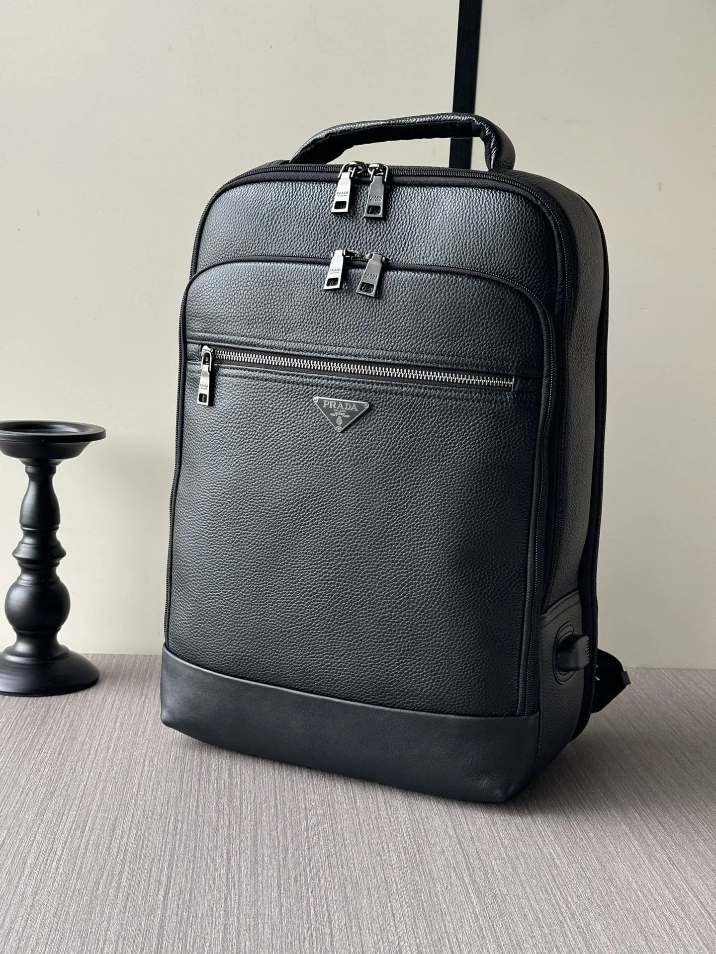Prada Black Suitcase Travel Lightweight Leather