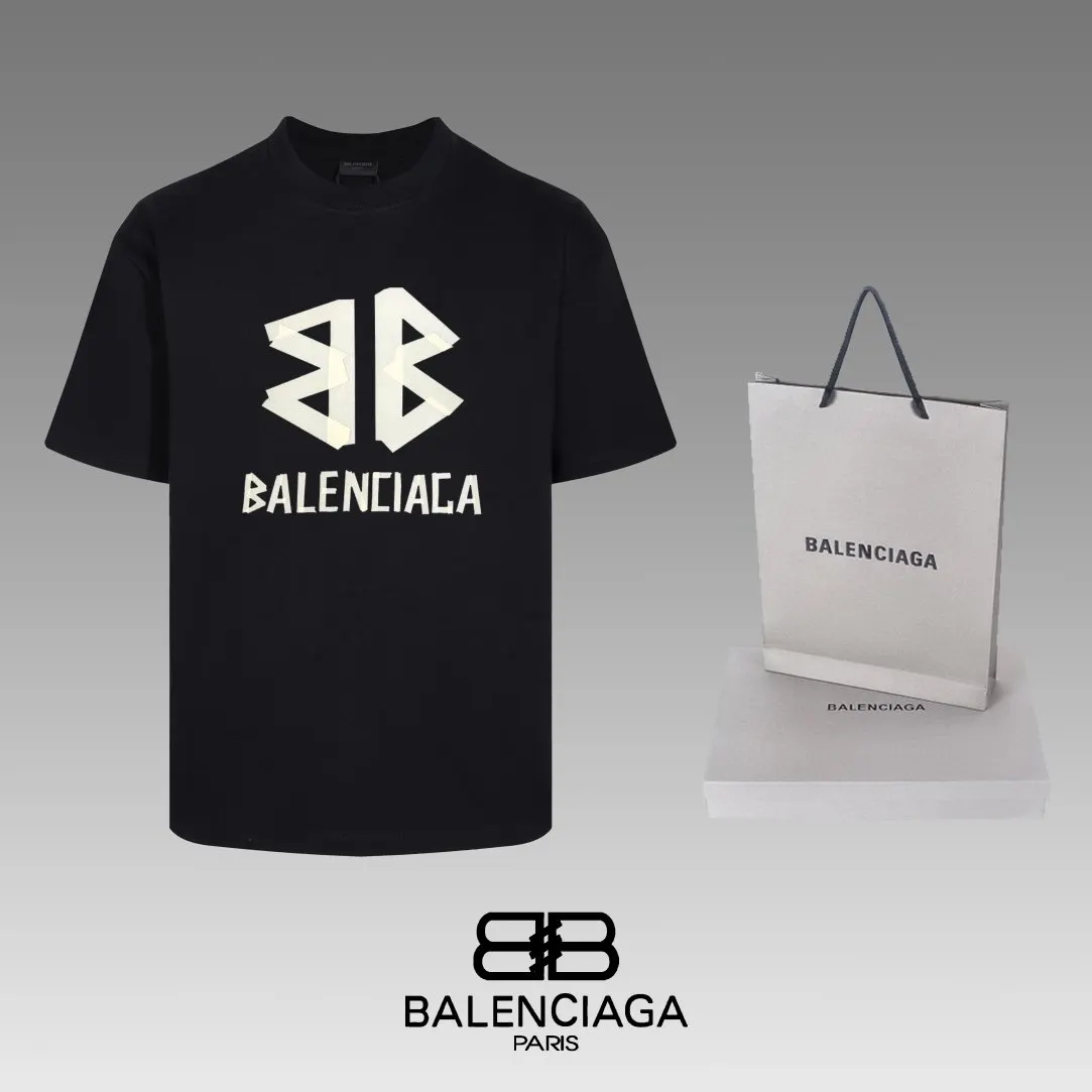 Balenciaga Black Short Sleeve T-Shirt Loose Casual