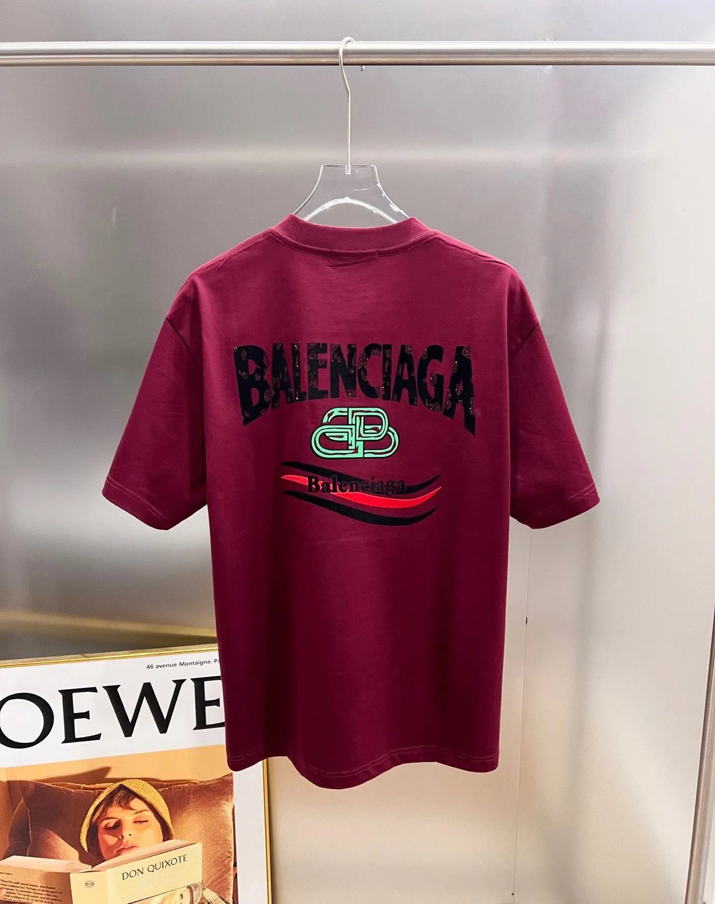 Balenciaga 黑色 Logo 短袖T恤 宽松休閒款