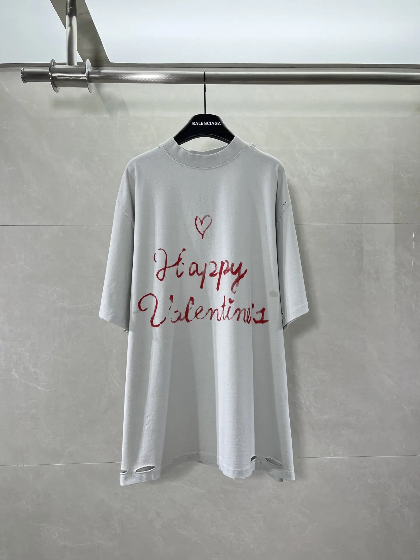 Balenciaga 灰色 Logo 短袖T恤 街頭休閒款