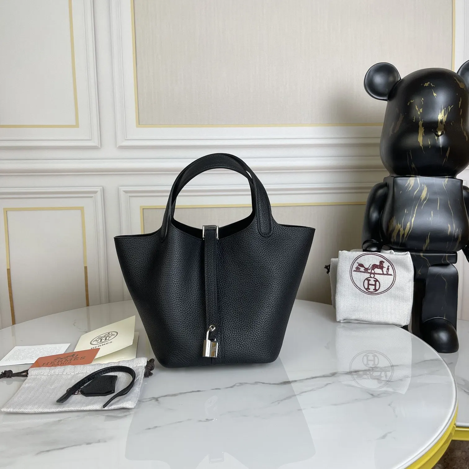 Hermes Picotin 黑色 Togo牛皮 水桶包 18cm 經典款