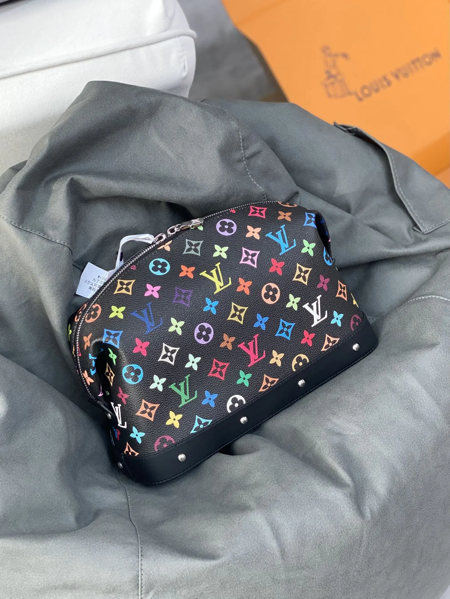 牛皮 黑彩 化妝包 便携收納款