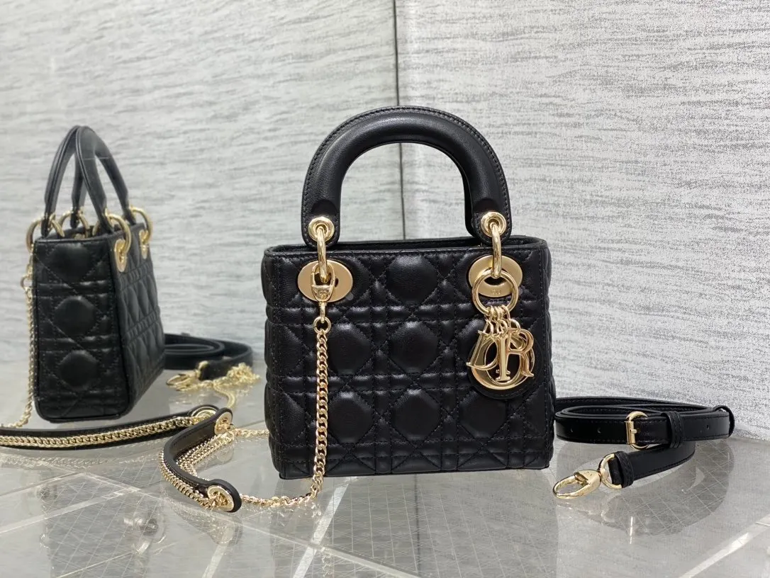 Dior Lady Dior 黑色手袋 手提斜挎款