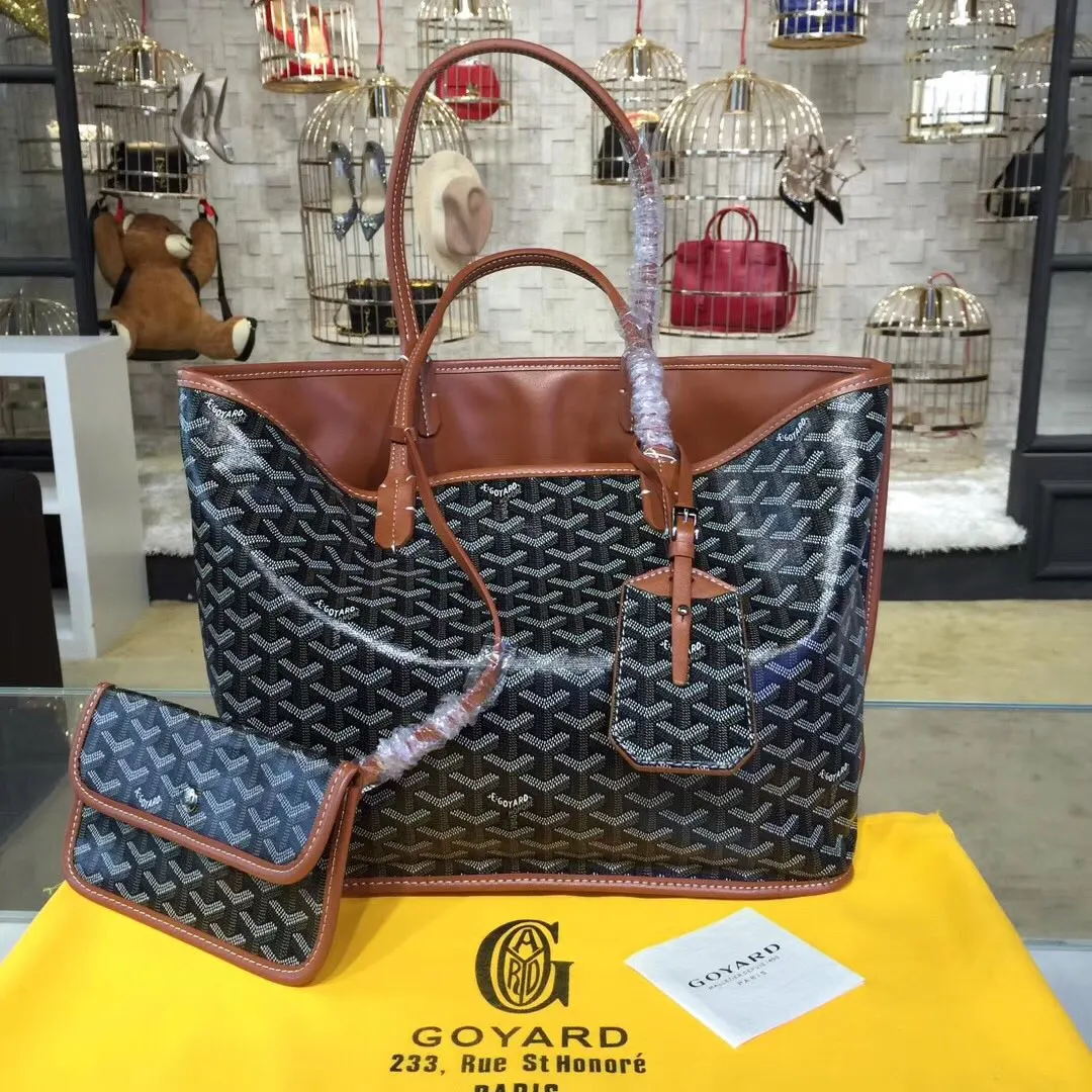 Goyard 戈雅 双面可用 充满法式优雅 订制Y字母涂鸦料 皮轻 旅行袋 大容量旅行款