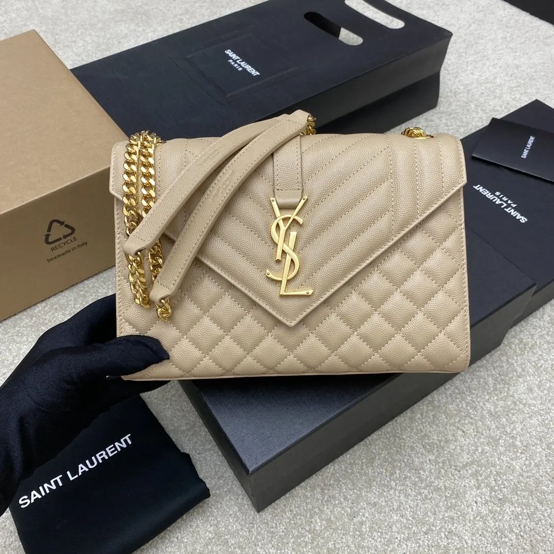 Beige Chain Bag Leather