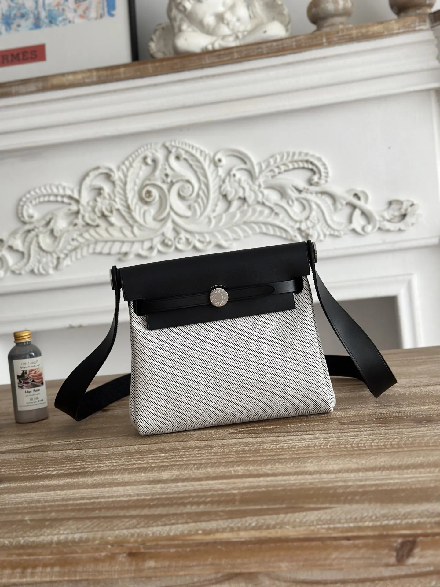 Hermes Herbag 帆布拼皮 雙肩包 20cm 轻便通勤款
