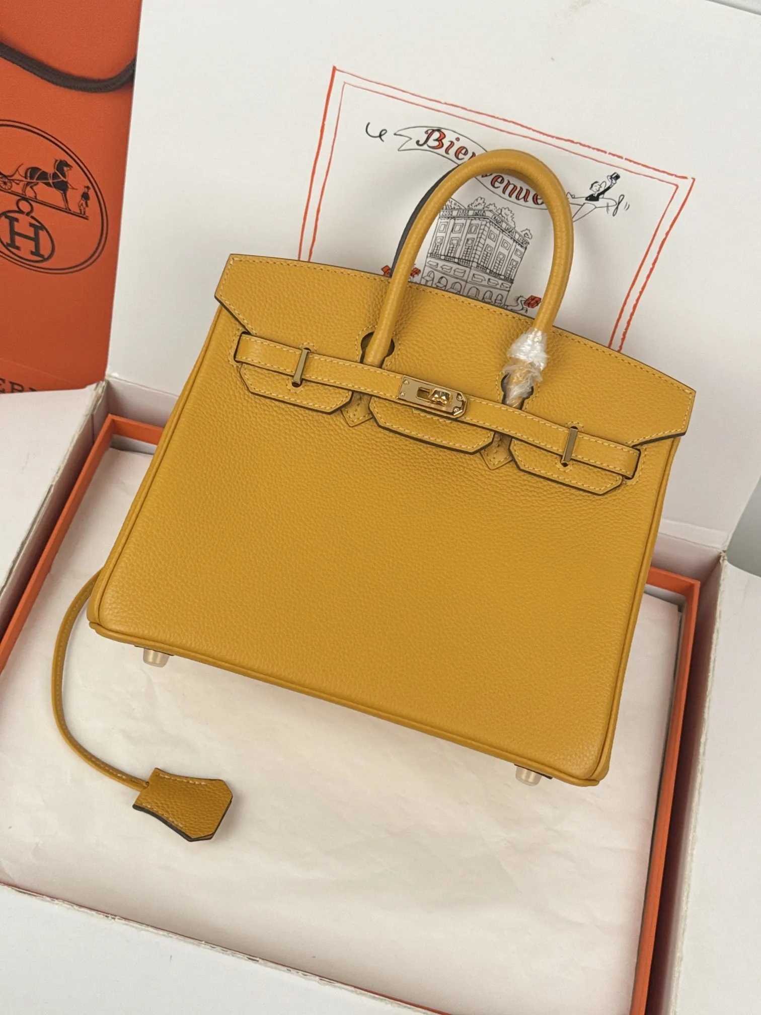 Birkin 小牛皮 togo 小牛皮 琥珀黃 手提包 通勤手提款