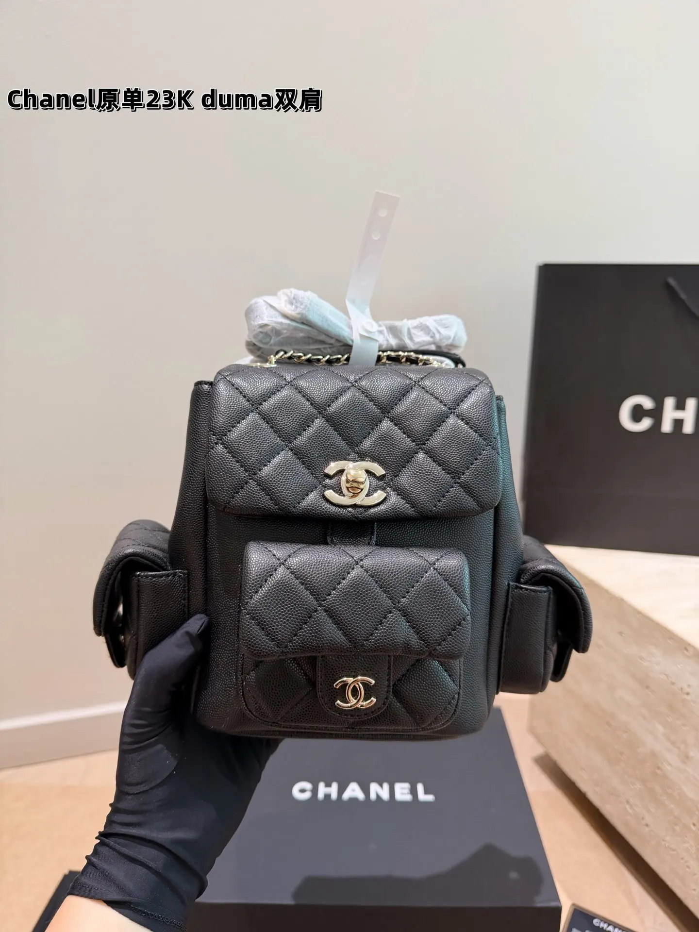CHANEL 皮革 双盒 Duma雙肩包 質感满分又耐用 实用雙肩款