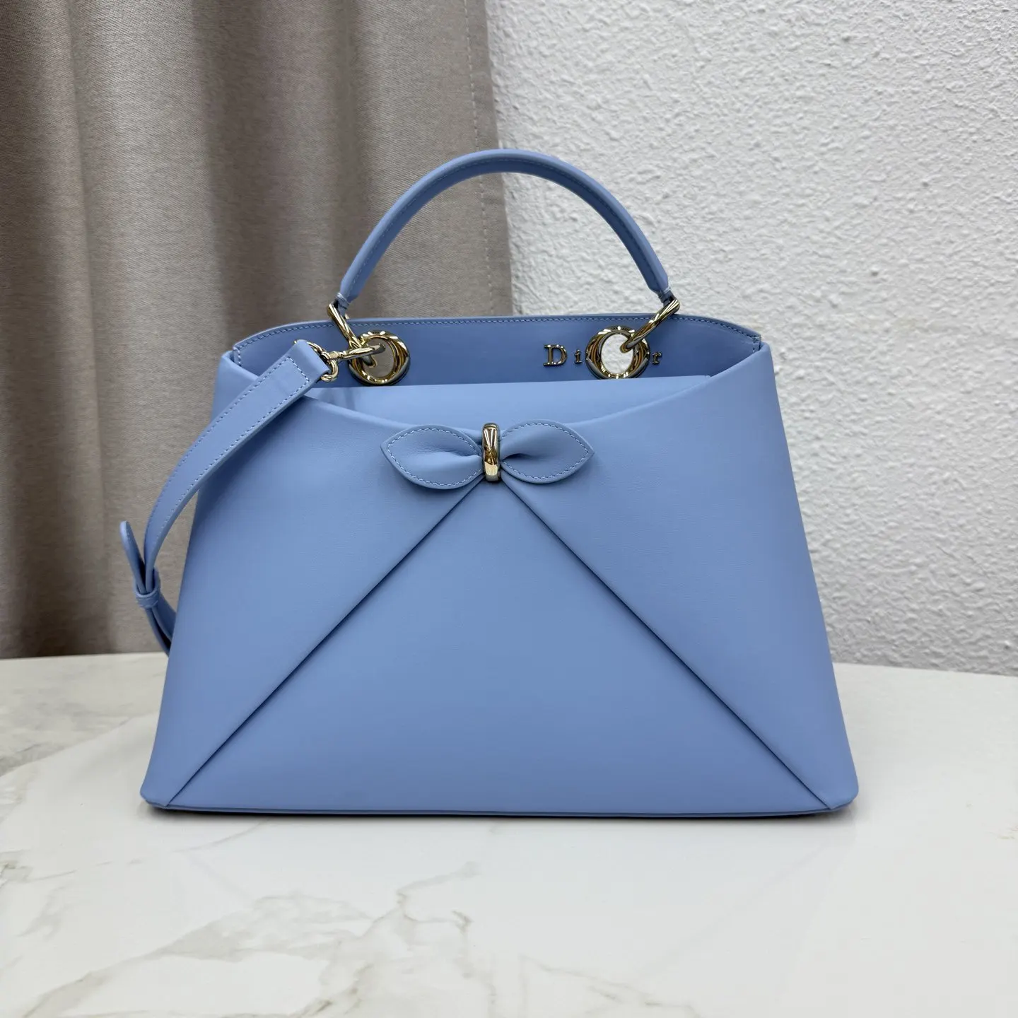 Dior Lady Dior 藍色手提斜背包 小號款