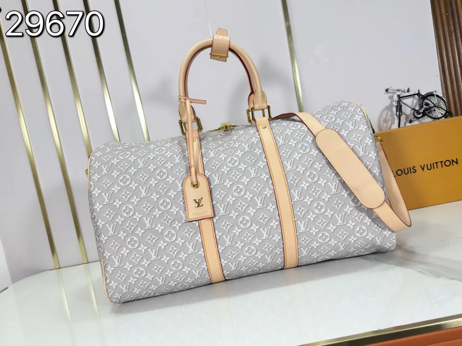Keepall 老花 牛仔 帆布 旅行袋 大容量旅行款