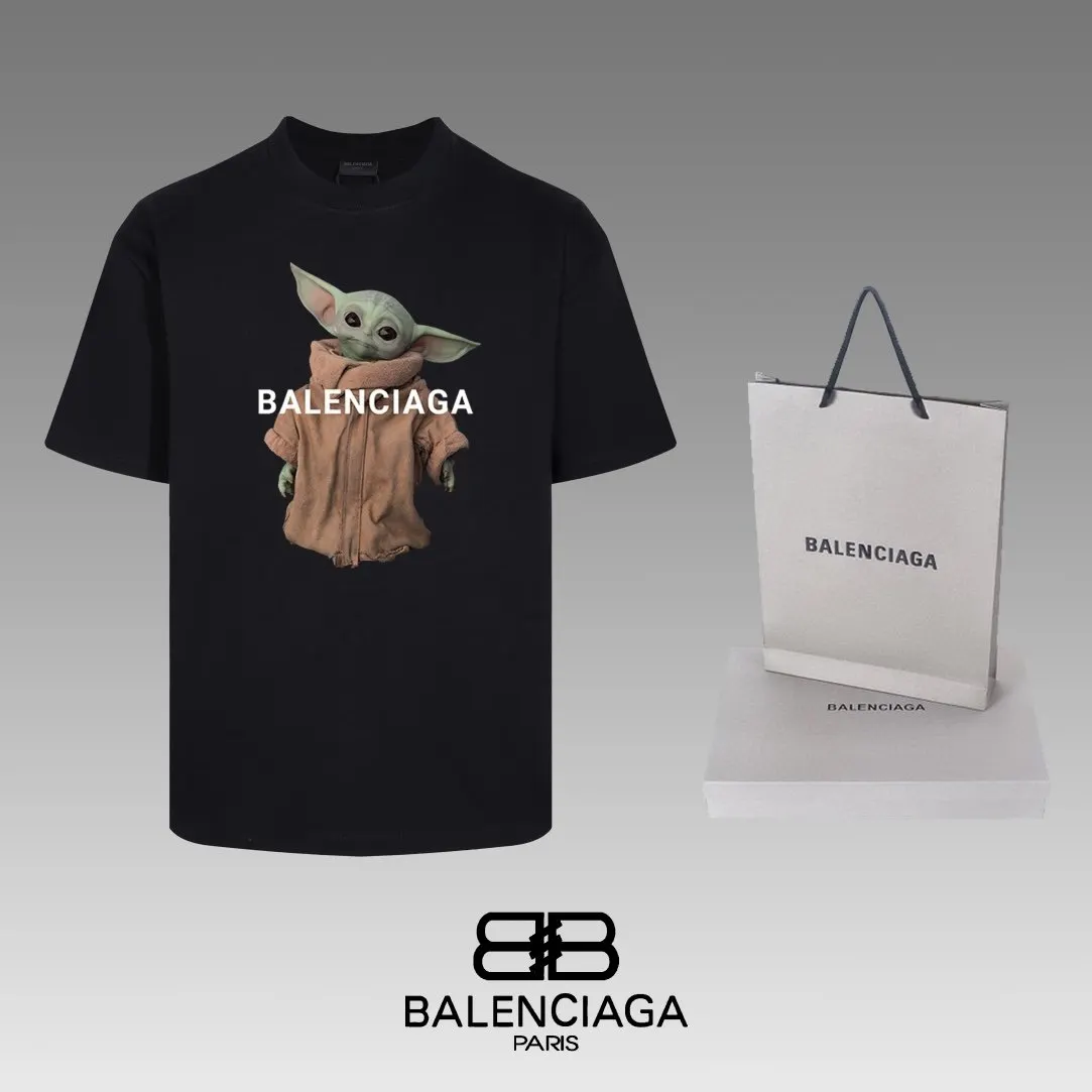 Balenciaga Black Short Sleeve T-Shirt Loose Casual