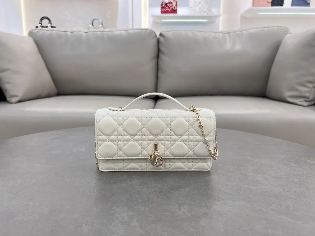 Dior Lady 白色 羊皮 链条包 精致链条款
