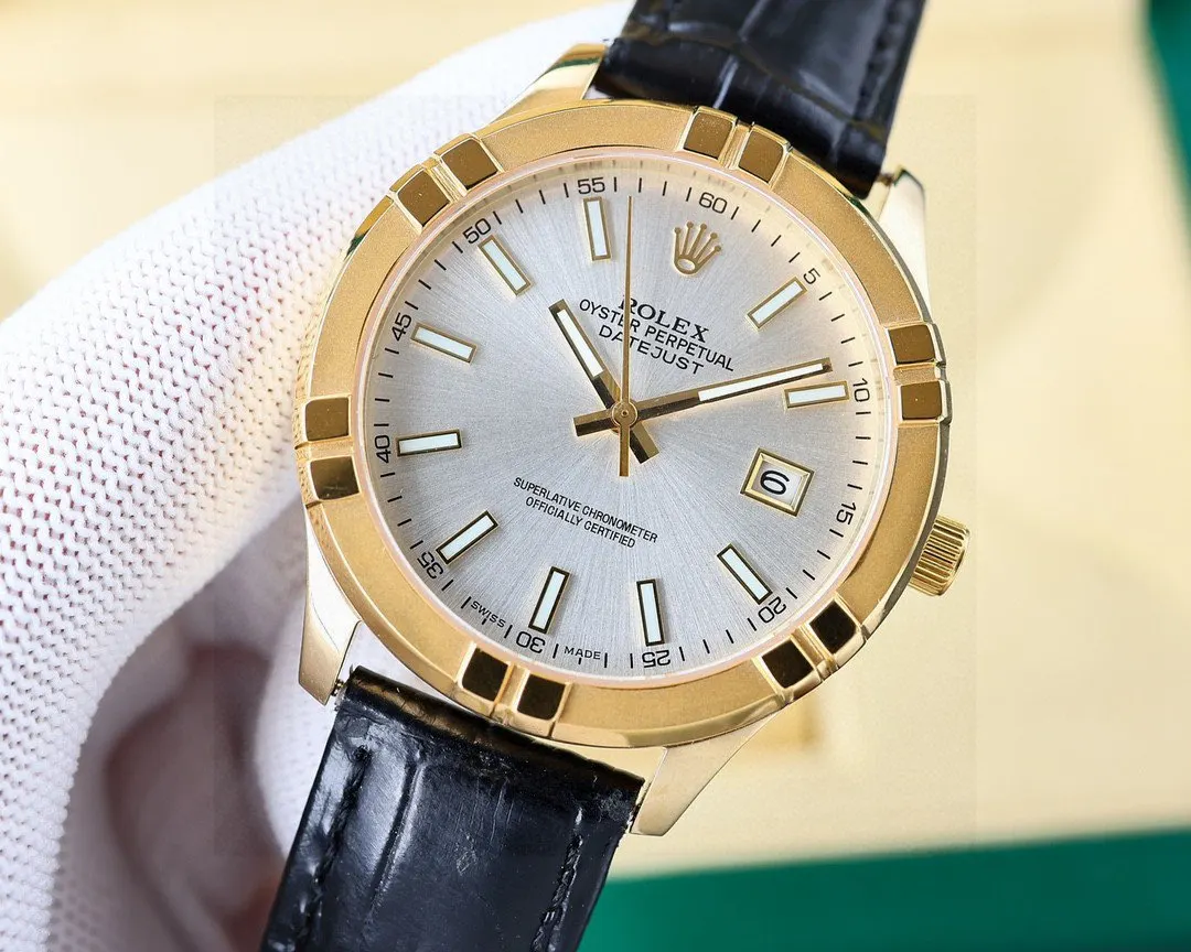 Rolex 小牛皮 白 金 上市 劳力士日志系列 手錶 經典腕表款