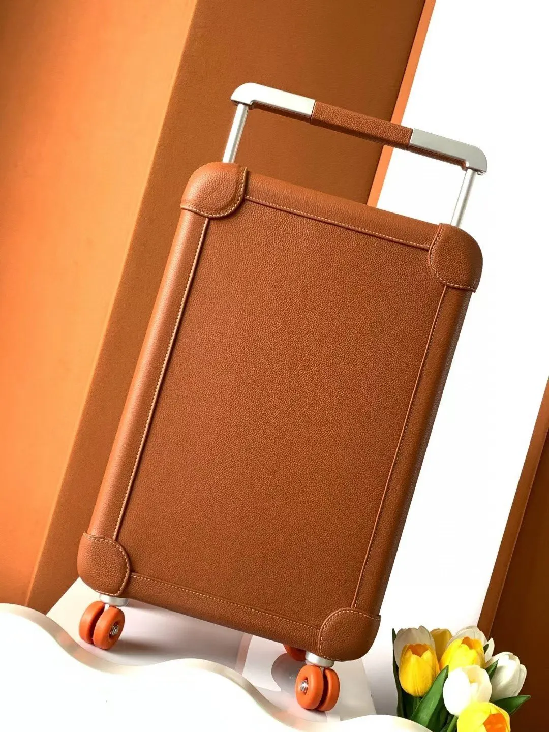 Brown Suitcase Travel Lightweight Leather