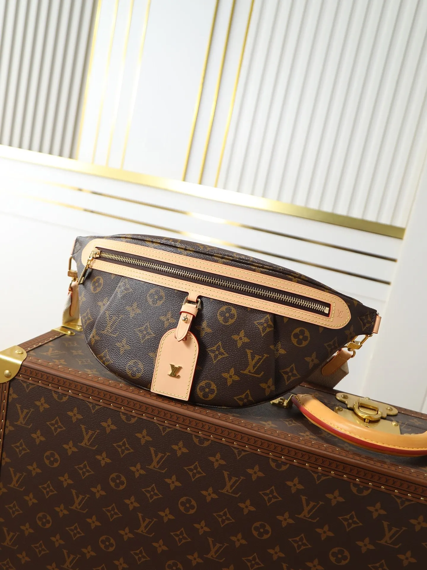 Monogram Belt Bag Casual Leather