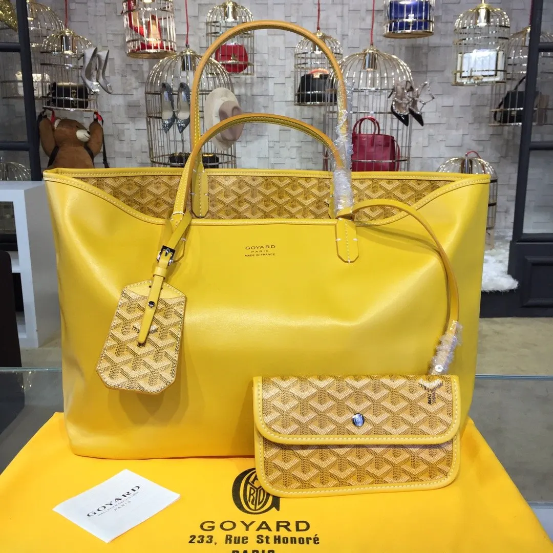 Goyard 戈雅 双面可用 充满法式优雅 订制Y字母涂鸦料 皮轻 托特包 大容量托特款