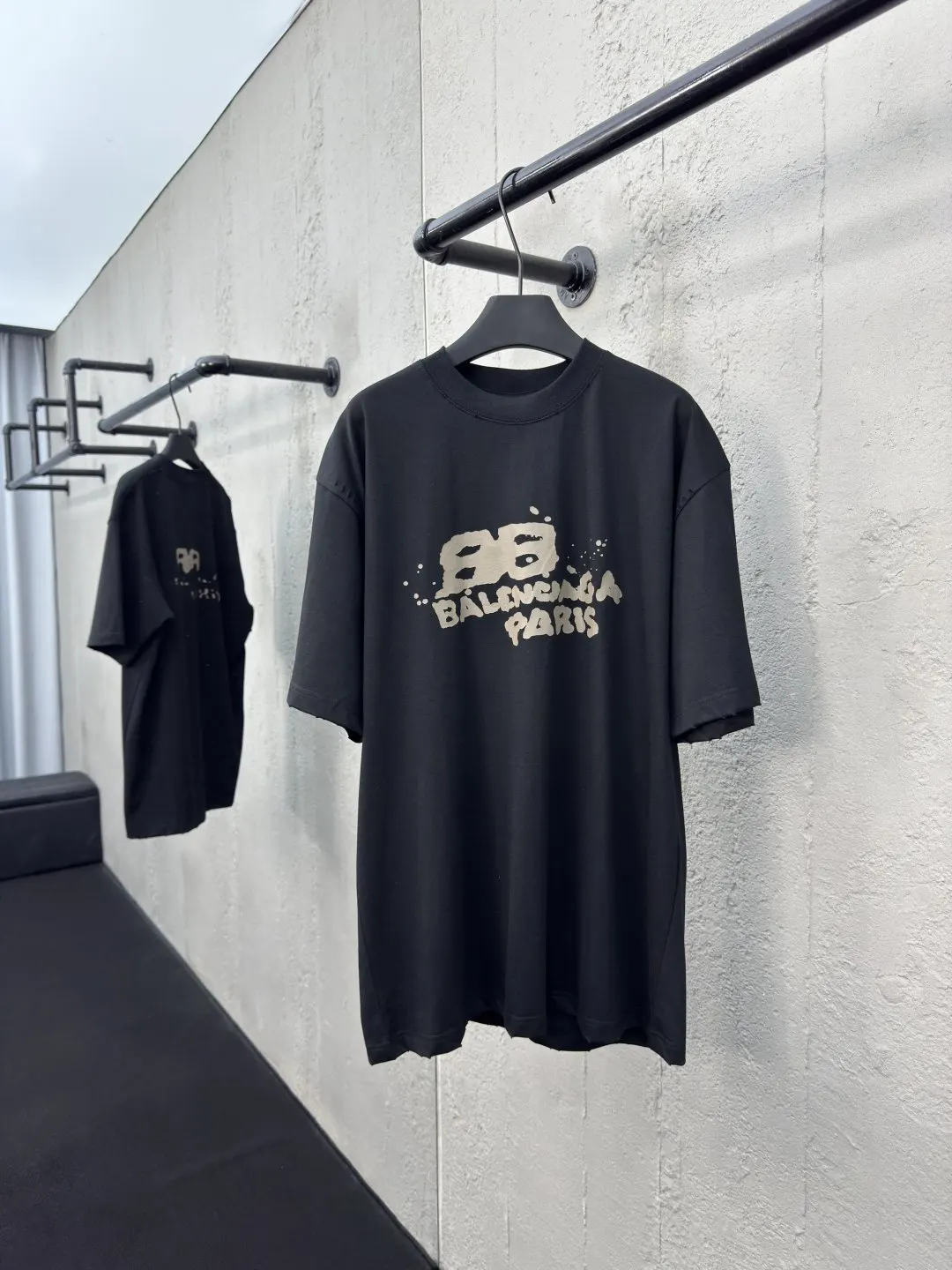 Balenciaga 黑色 純棉 Logo 短袖T恤 街頭休閒款