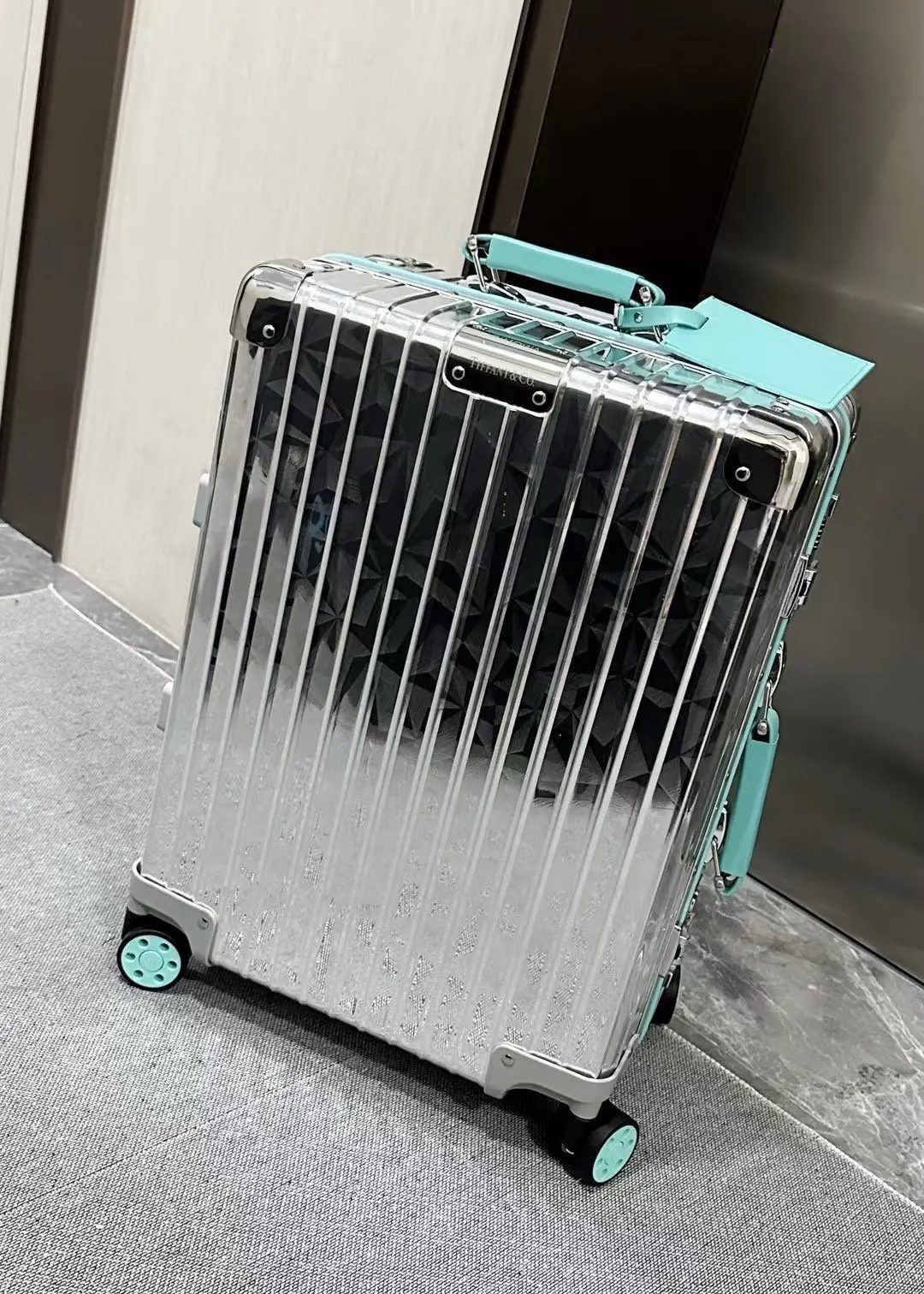 Blue Carry-On Suitcase Travel Lightweight