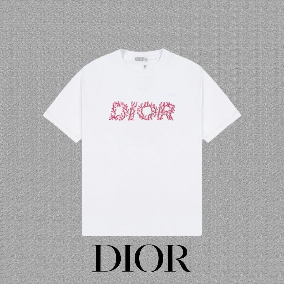 Dior black short-sleeved T-shirt, exquisite wear