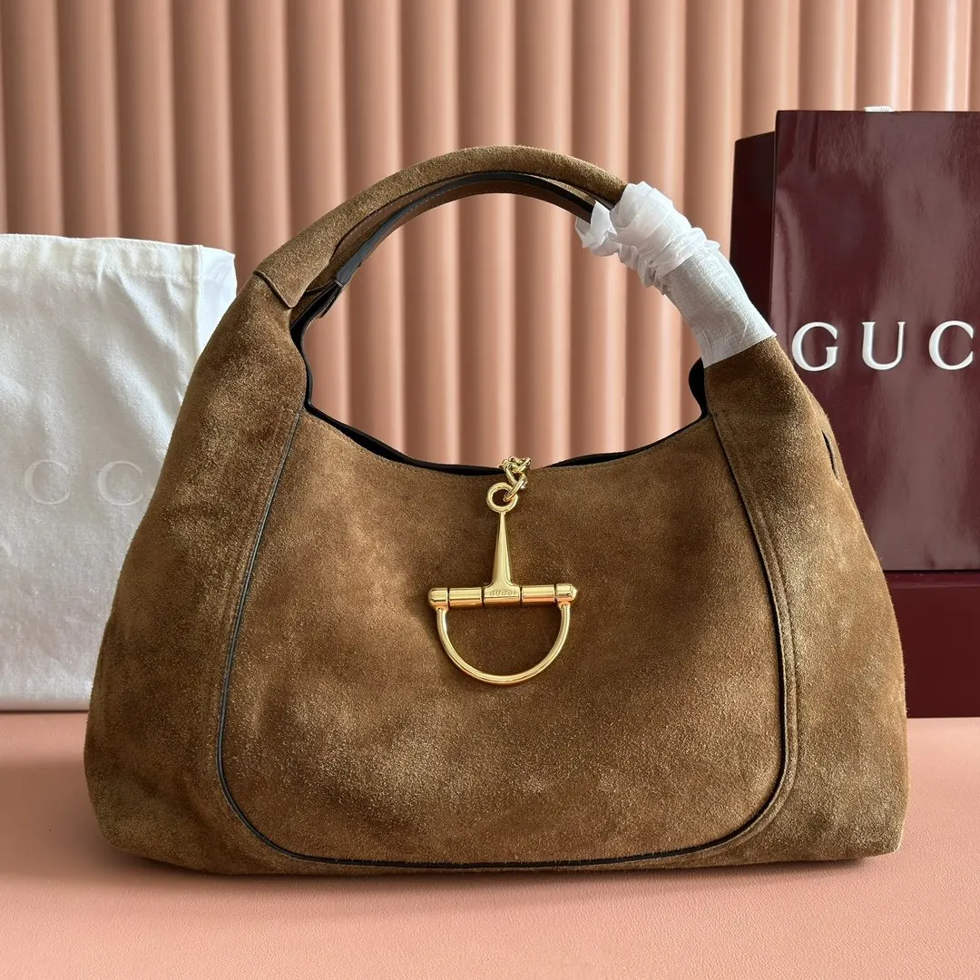 Gucci 棕色 金色 牛皮 手拿包 精致手拿款