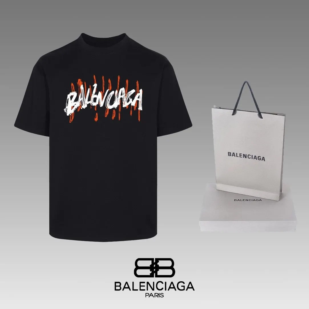 Balenciaga Black Short Sleeve T-Shirt Loose Casual