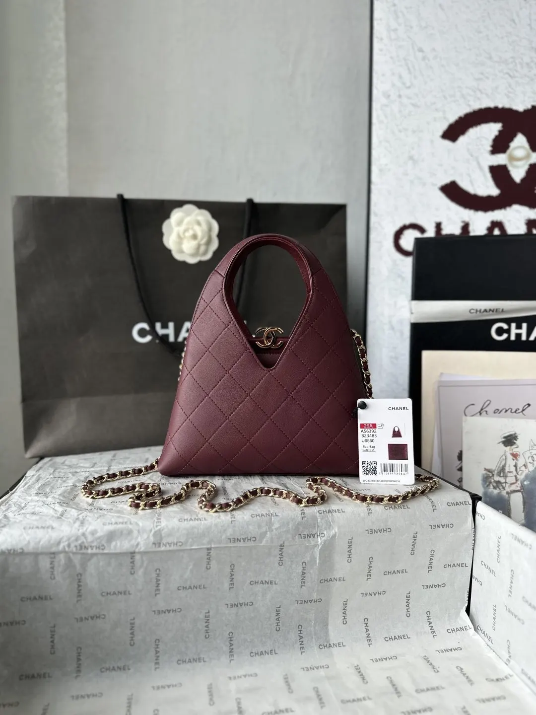 Hobo 红色 酒红 法国 高端定制品 Chane 高级手 腋下包 复古腋下背款