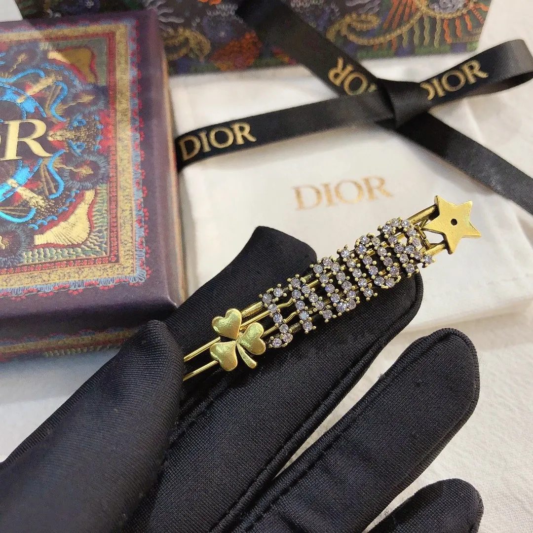 Dior J'Adior 黑色织带发夹 字母款