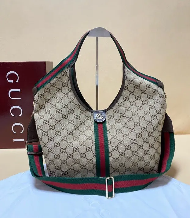 Gucci 帆布 Giglio托特包 ▫ 中号 ▫ 尺 大容量托特款