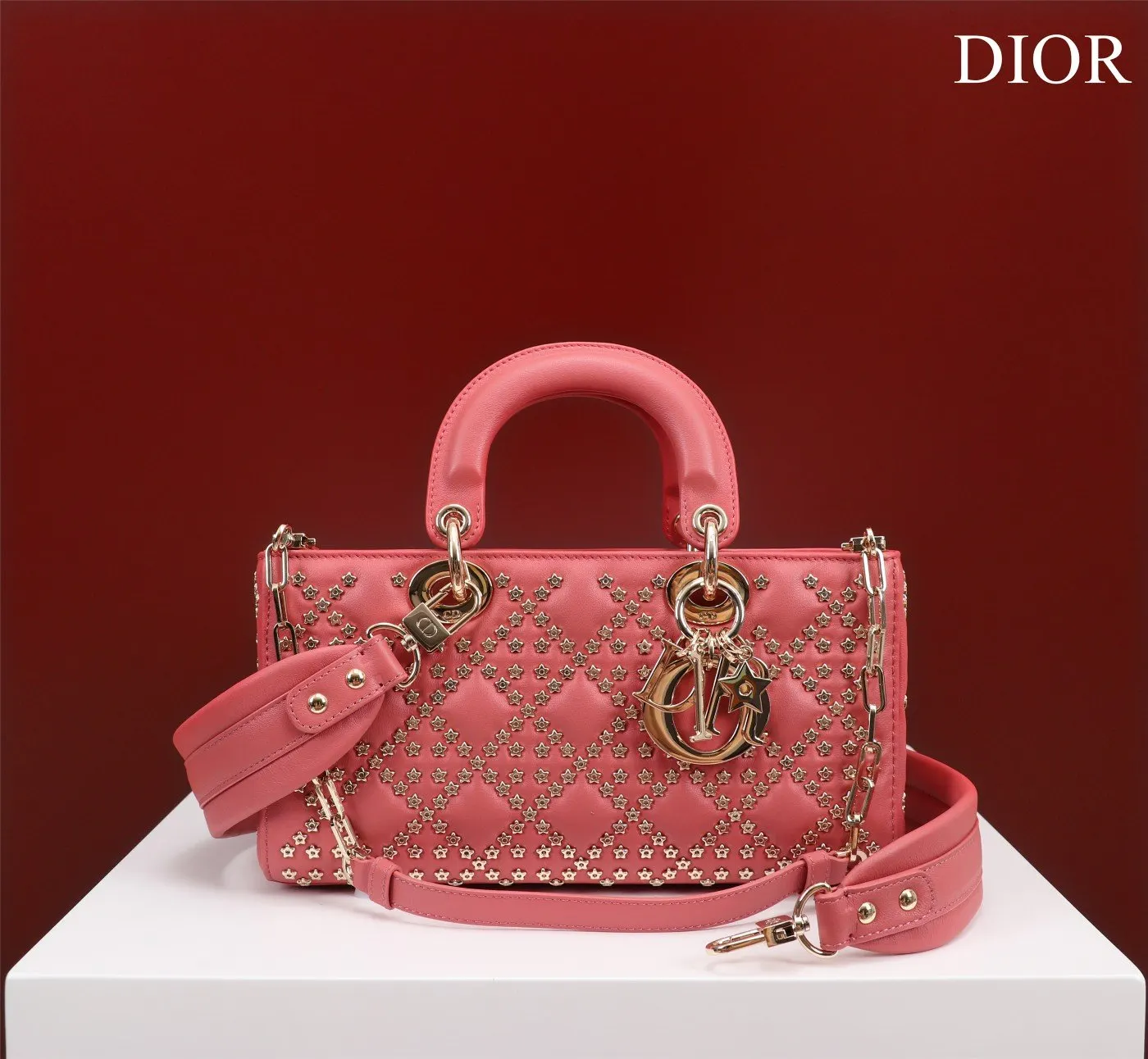 Dior 羊皮 进口 羊皮 纯手工戴妃包横版 手提包 通勤手提款